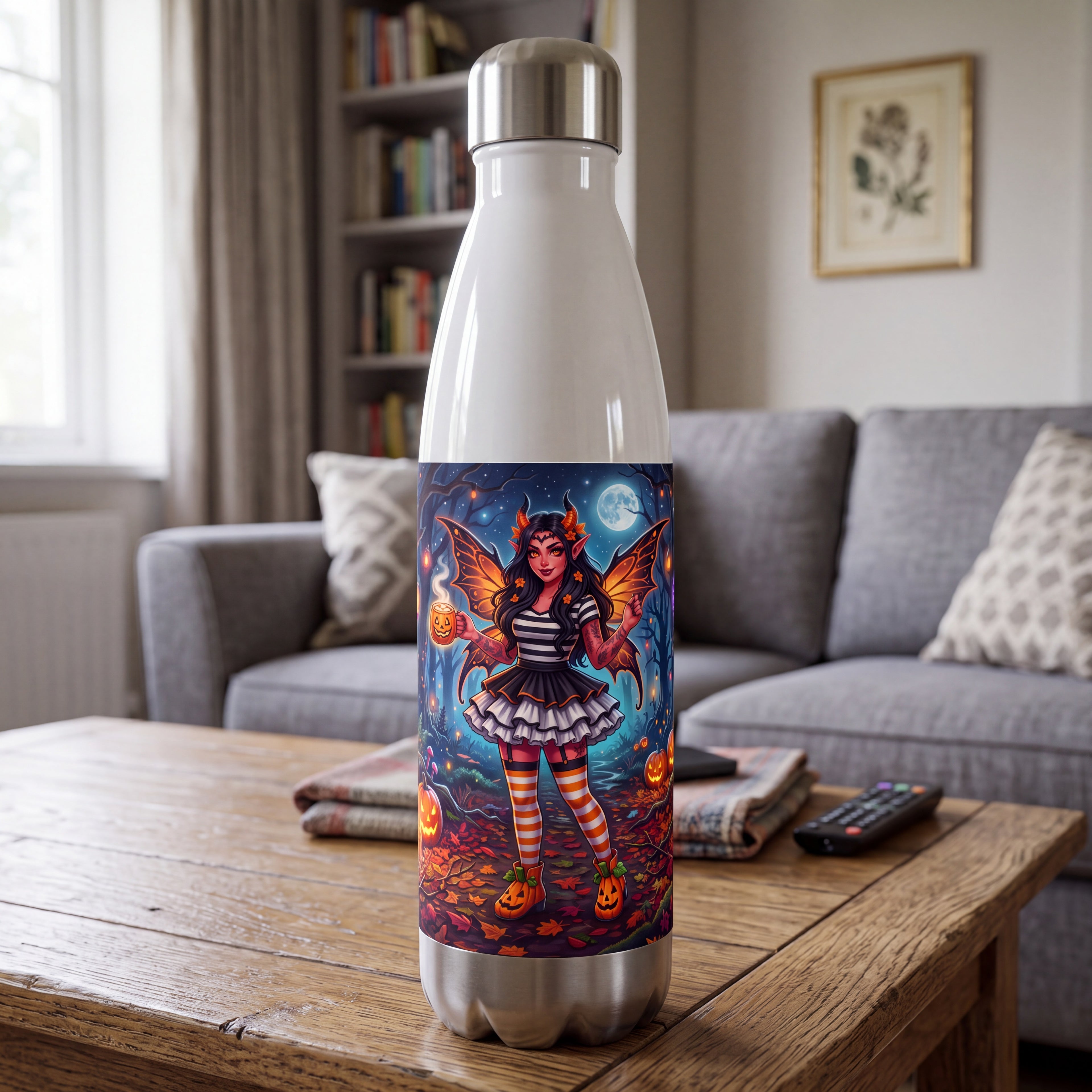 Halloween Fairy Water Bottle – Pumpkin Forest Stainless Steel Bottle