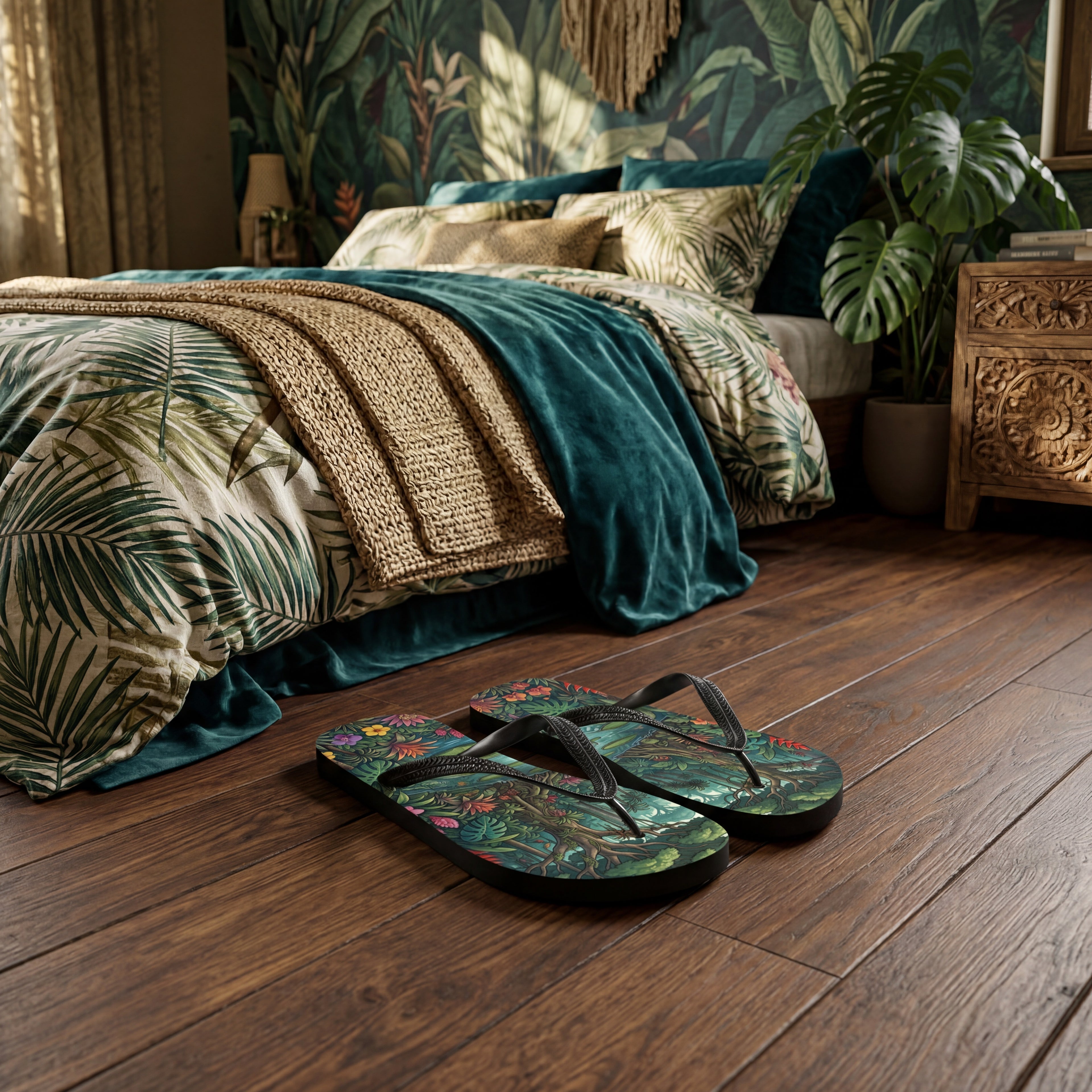 Jungle Flip Flops | Tropischer Regenwald-Lagunen-Sublimationssandalen