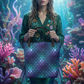 Mermaid Scales Tote Bag | Iridescent Teal & Purple All-Over Print | Mermaidcore Ocean Bag