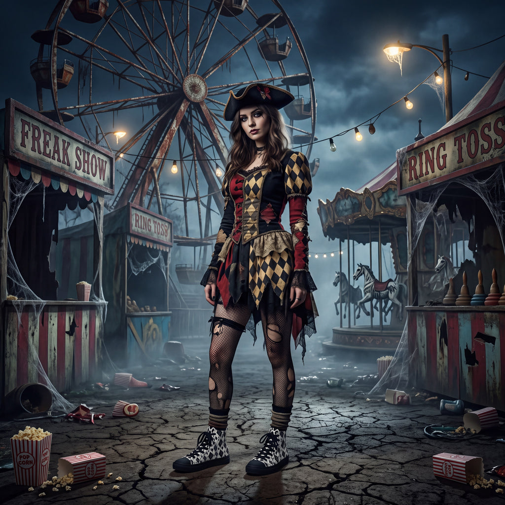 Gothic Carnival Shoes | Black & White Harlequin Sneakers