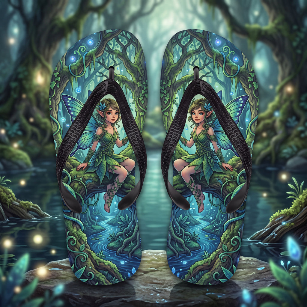 Magical Forest Flip Flops | Fairycore Enchanted Woodland Sandals