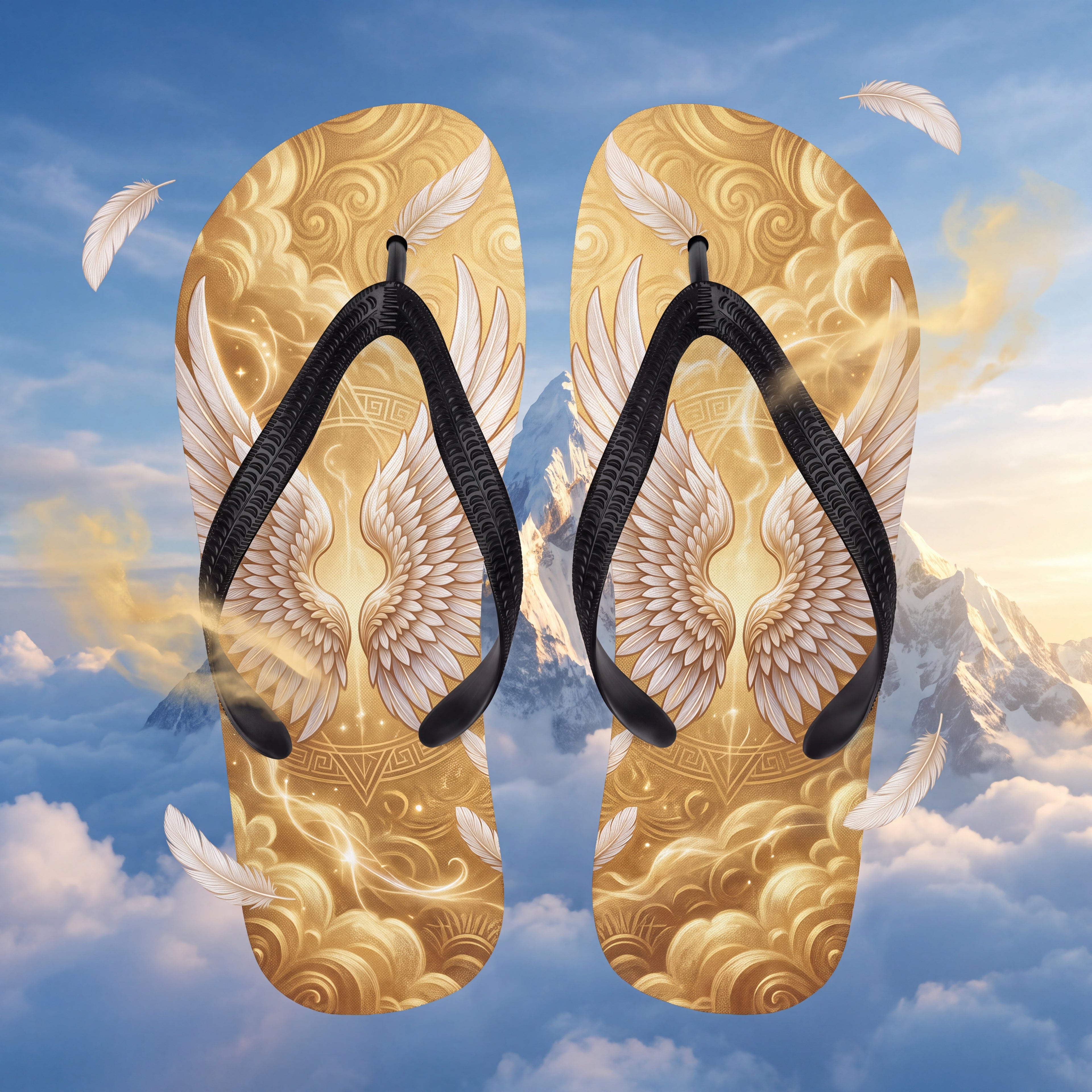Mount Olympus Flip Flops | Golden Wing Greek Mythology Sandals
