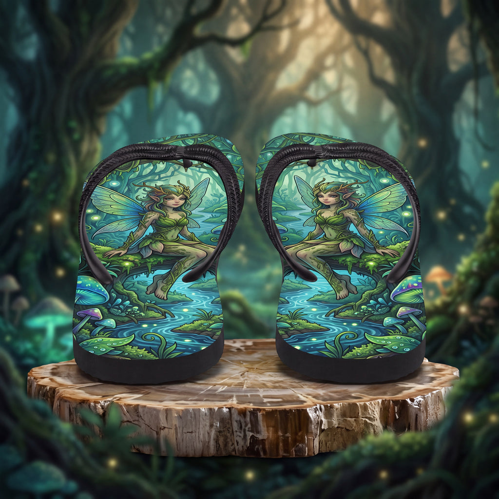 Fae Forest Flip Flops | Enchanted Fairycore Mushroom Woodland Sandals