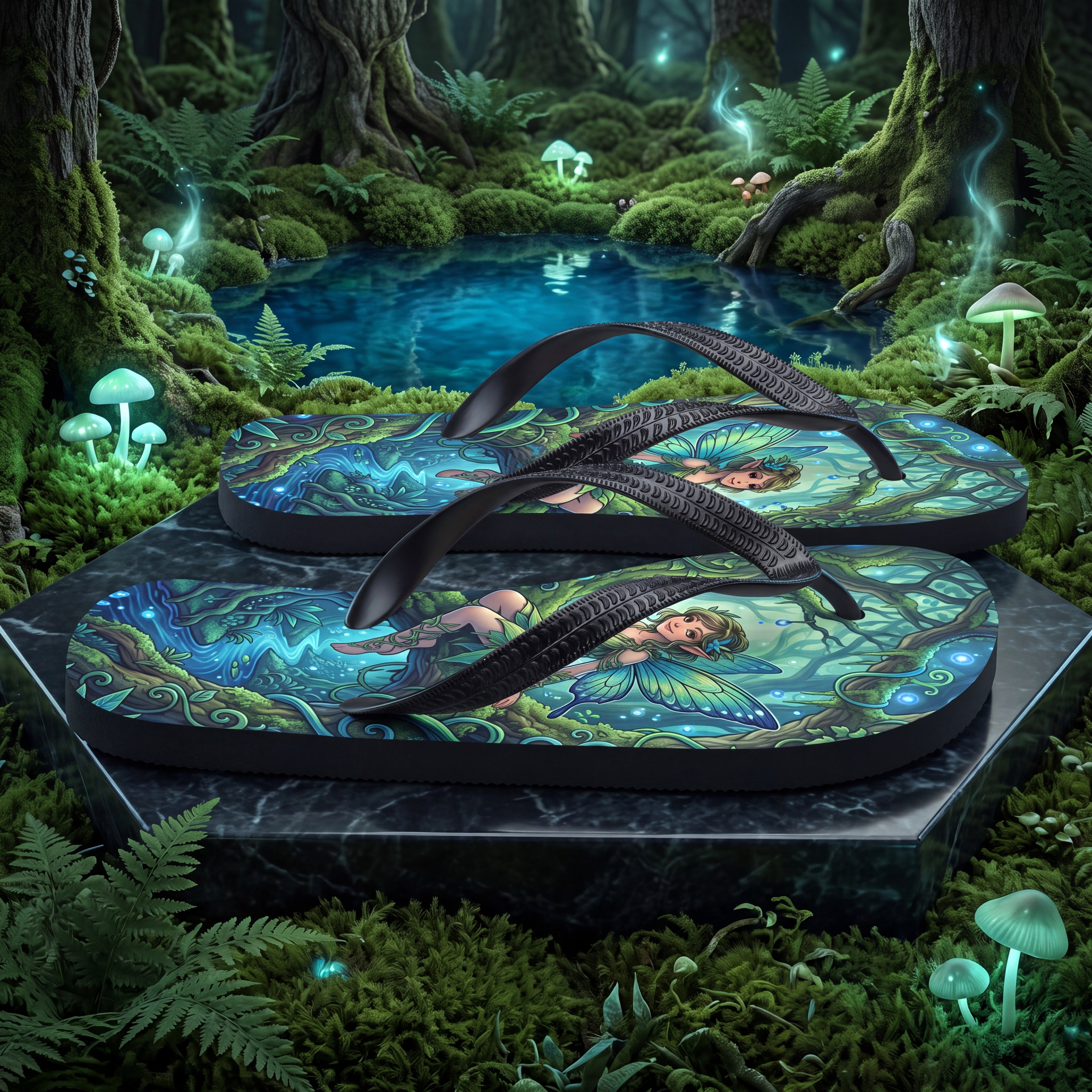Magical Forest Flip Flops | Fairycore Enchanted Woodland Sandals