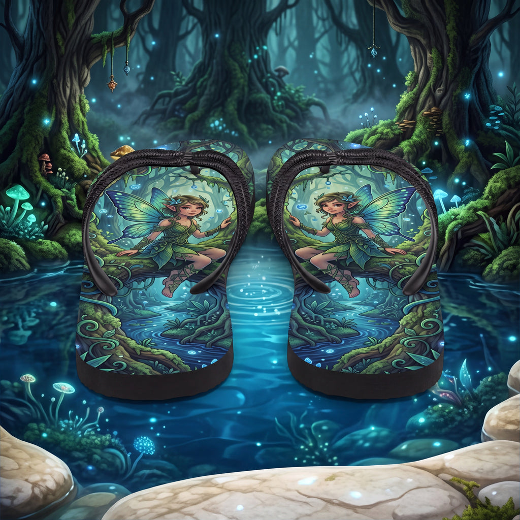Magical Forest Flip Flops | Fairycore Enchanted Woodland Sandals