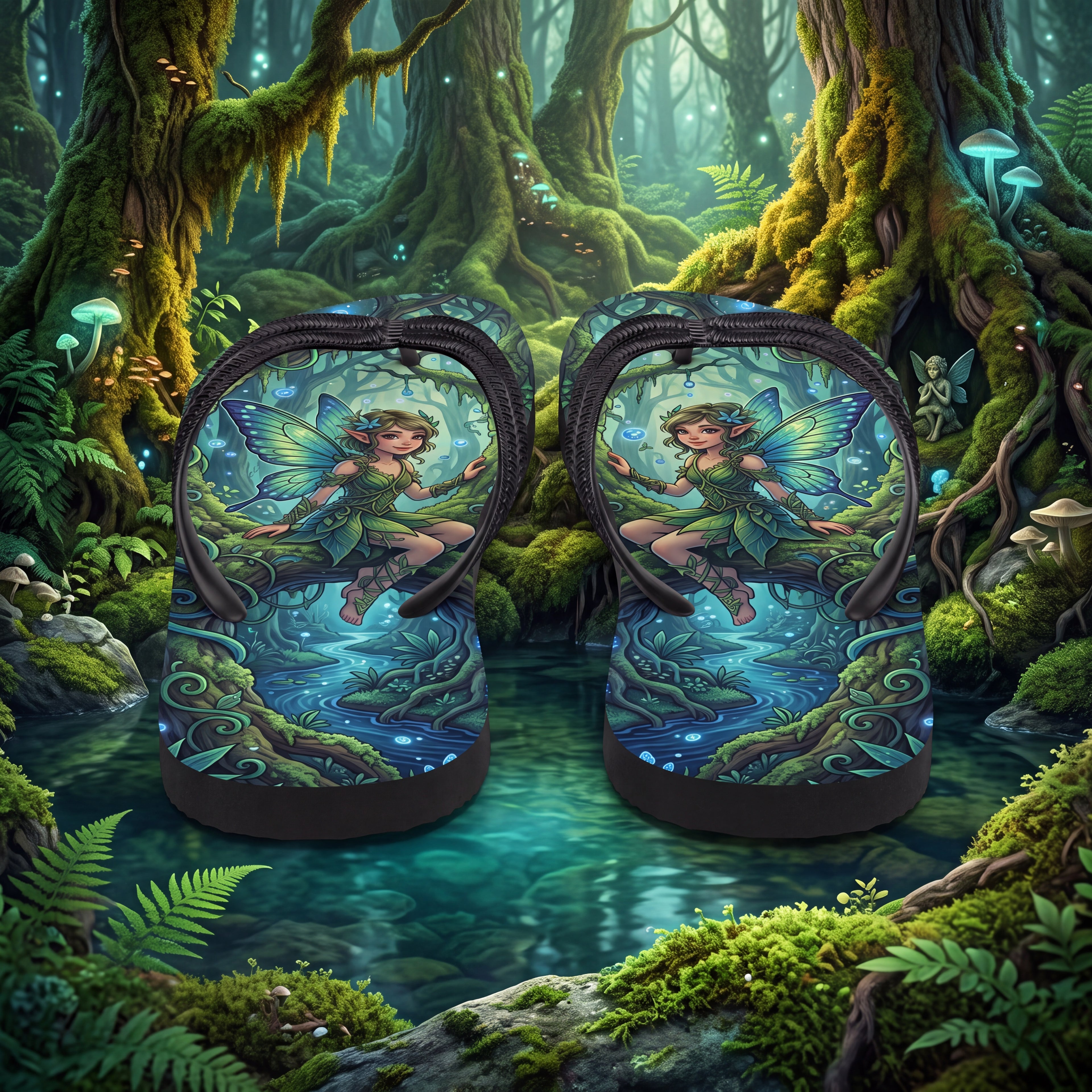 Magical Forest Flip Flops | Fairycore Enchanted Woodland Sandals