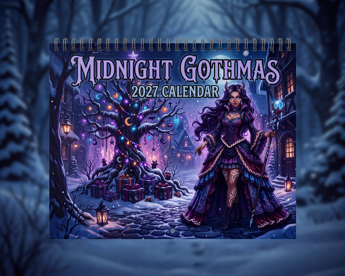 Midnight Gothmas 2027 Calendar – Gothic Christmas Fantasy Wall Calendar with Vampires, Dark Elves, Krampus & Winter Magic