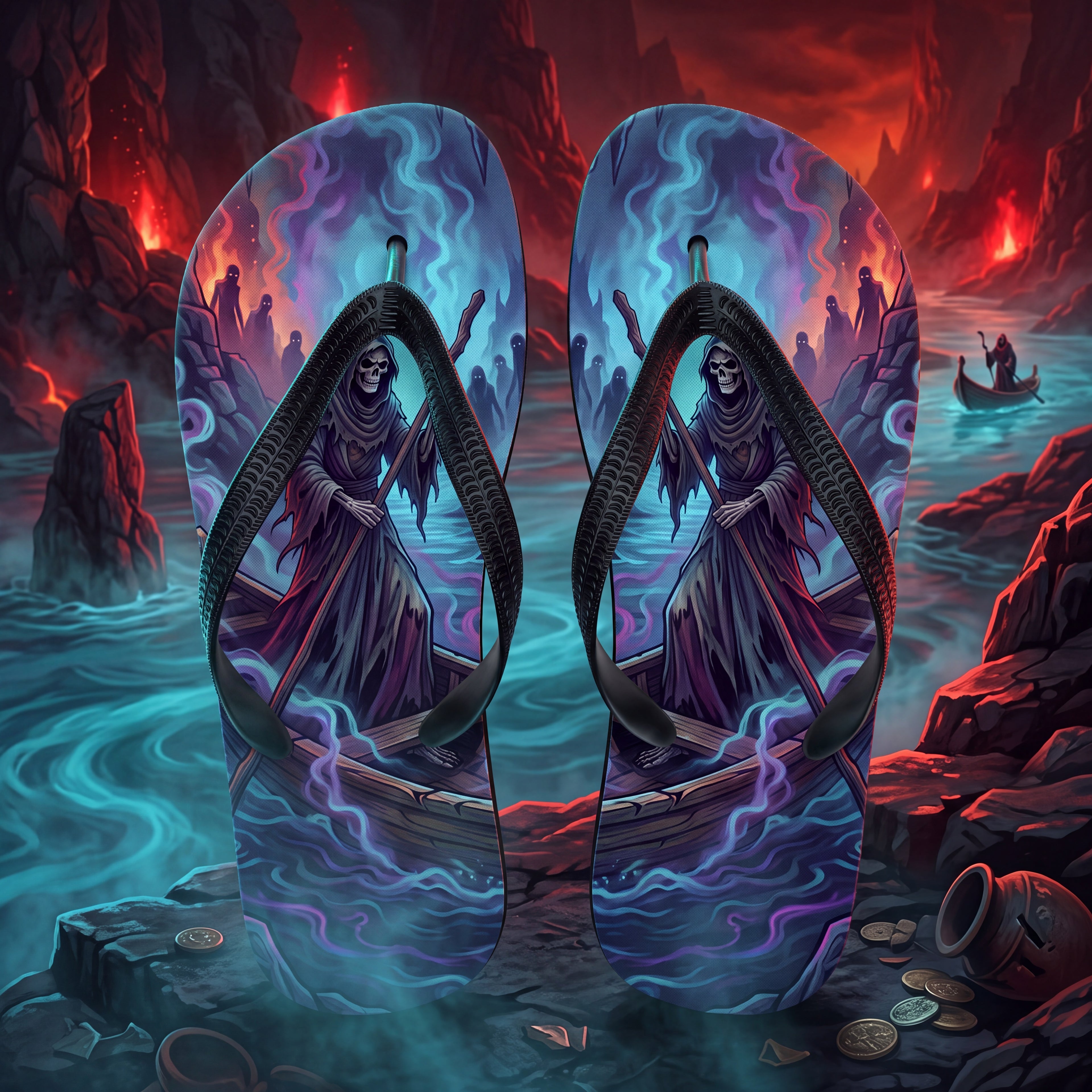 Charon Greek Mythology Flip Flops | River Styx Underworld Ferryman Sandals