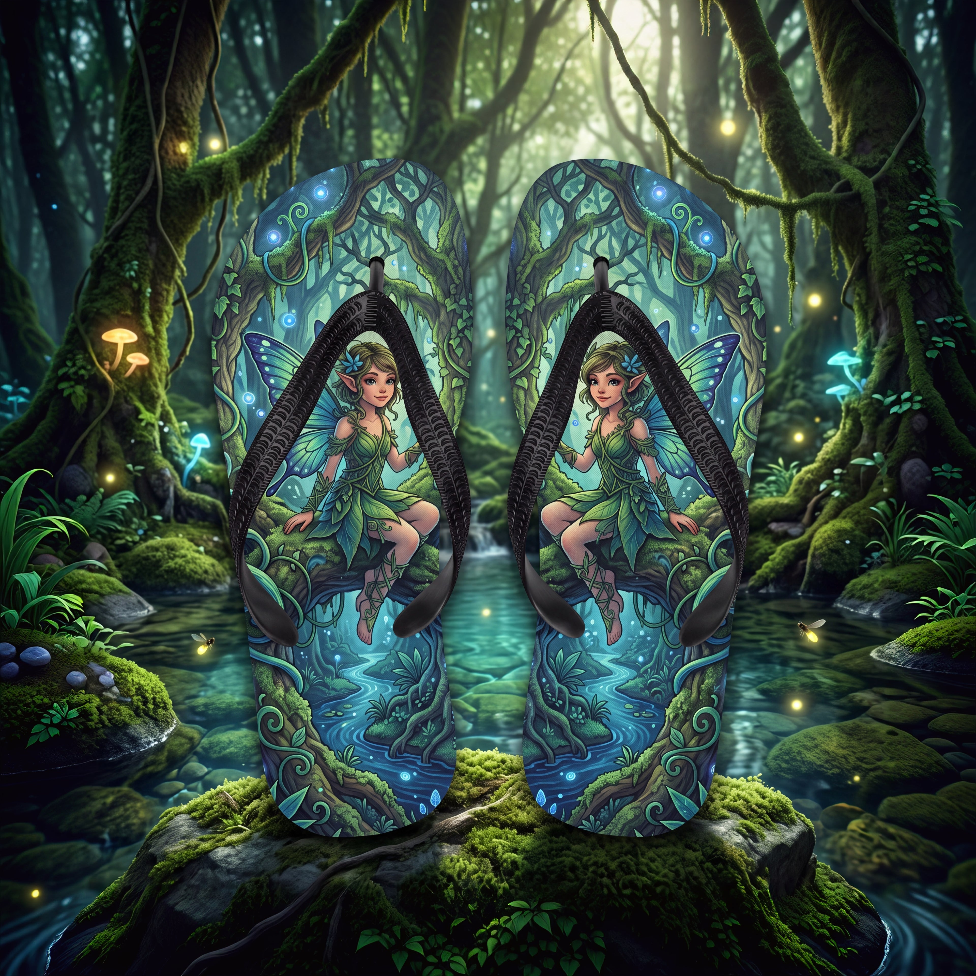 Magical Forest Flip Flops | Fairycore Enchanted Woodland Sandals