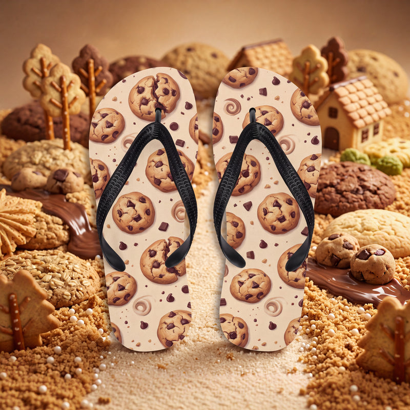 Chocolate Chip Cookie Flip Flops | Cute Bakery Dessert Sandals
