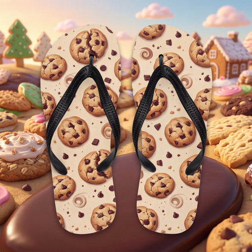 Chocolate Chip Cookie Flip Flops | Cute Bakery Dessert Sandals