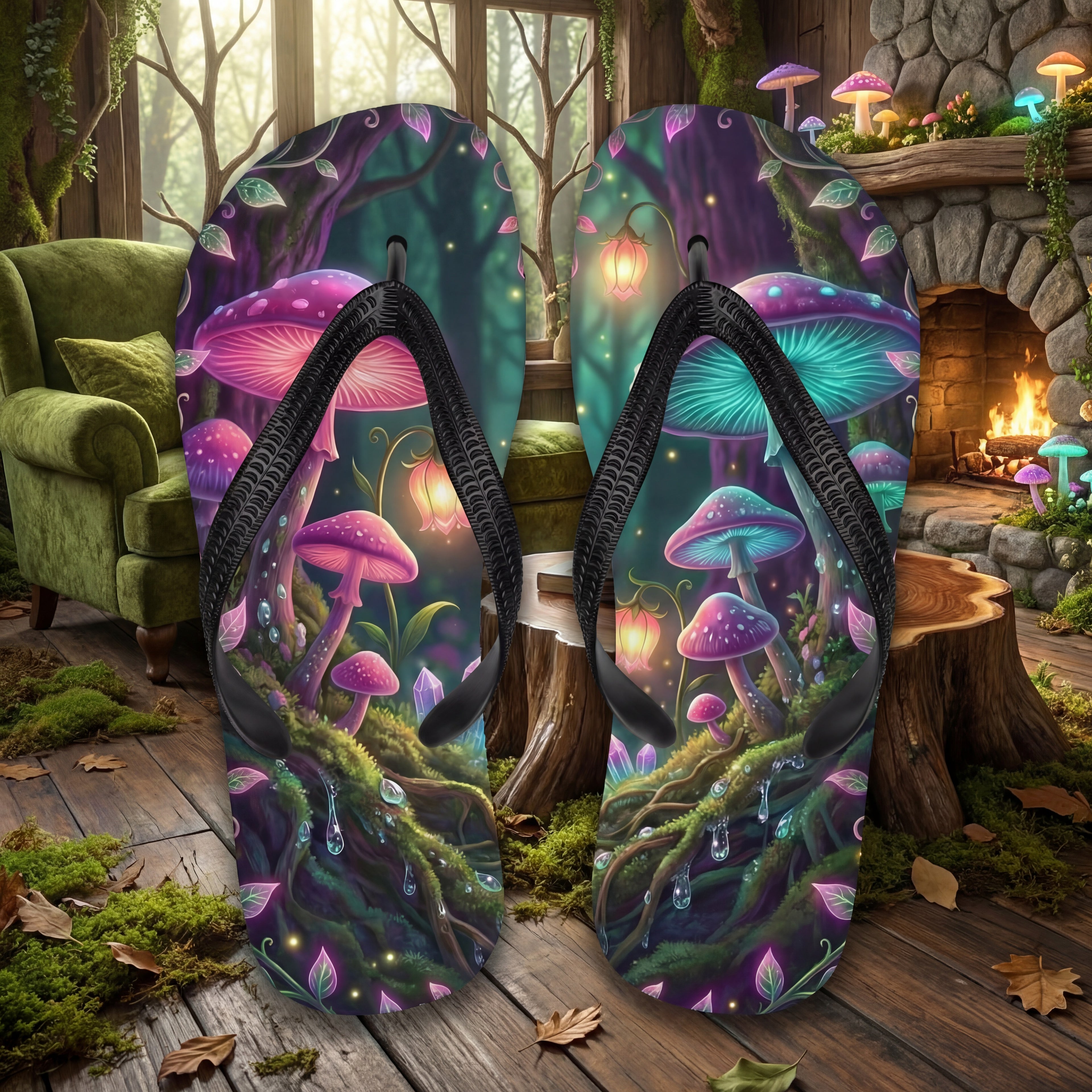 Enchanted Forest Flip Flops | Fairycore Forest Sandals