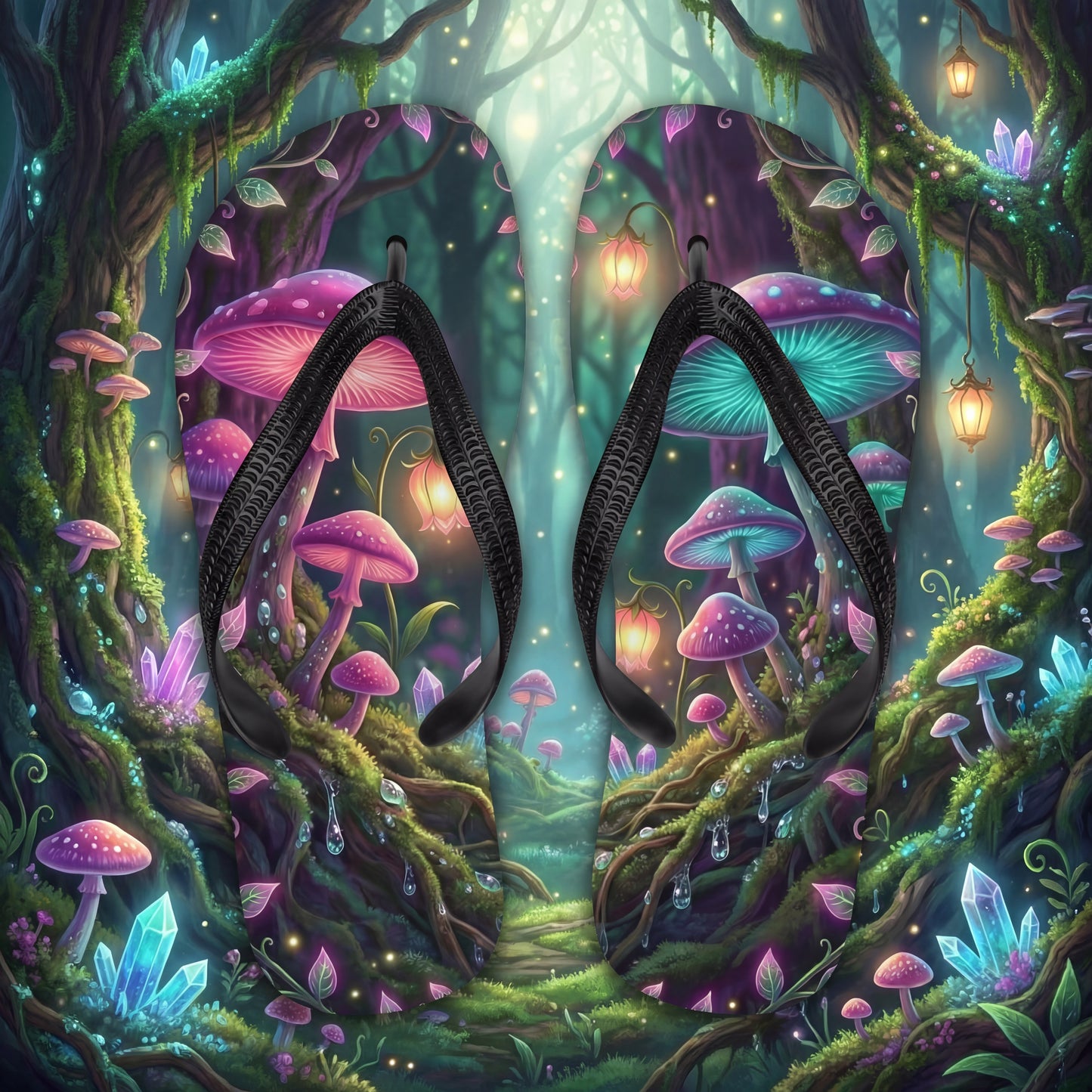 Enchanted Forest Flip Flops | Fairycore Forest Sandals