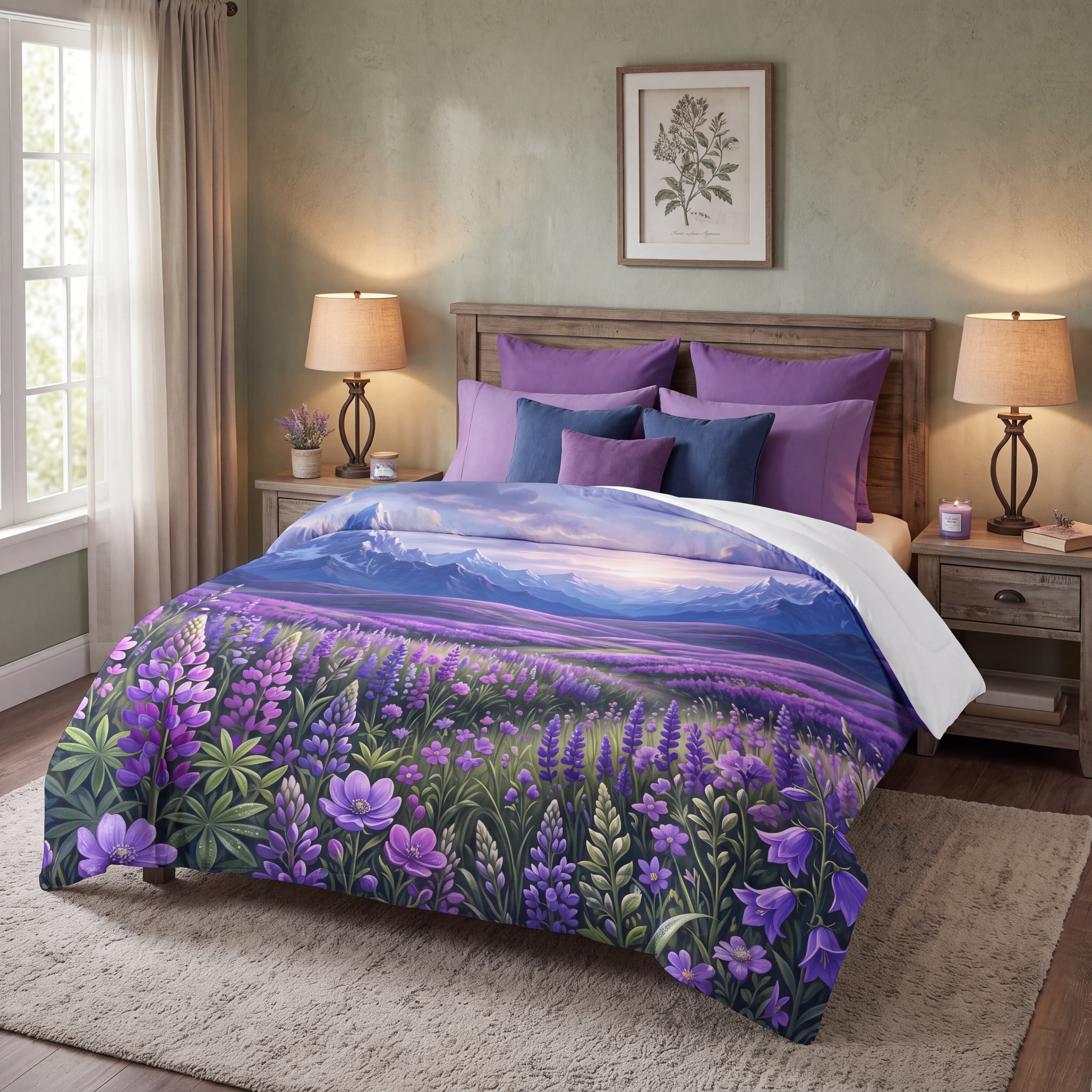 Wildflower Meadow Comforter | Mountain Landscape Bedding