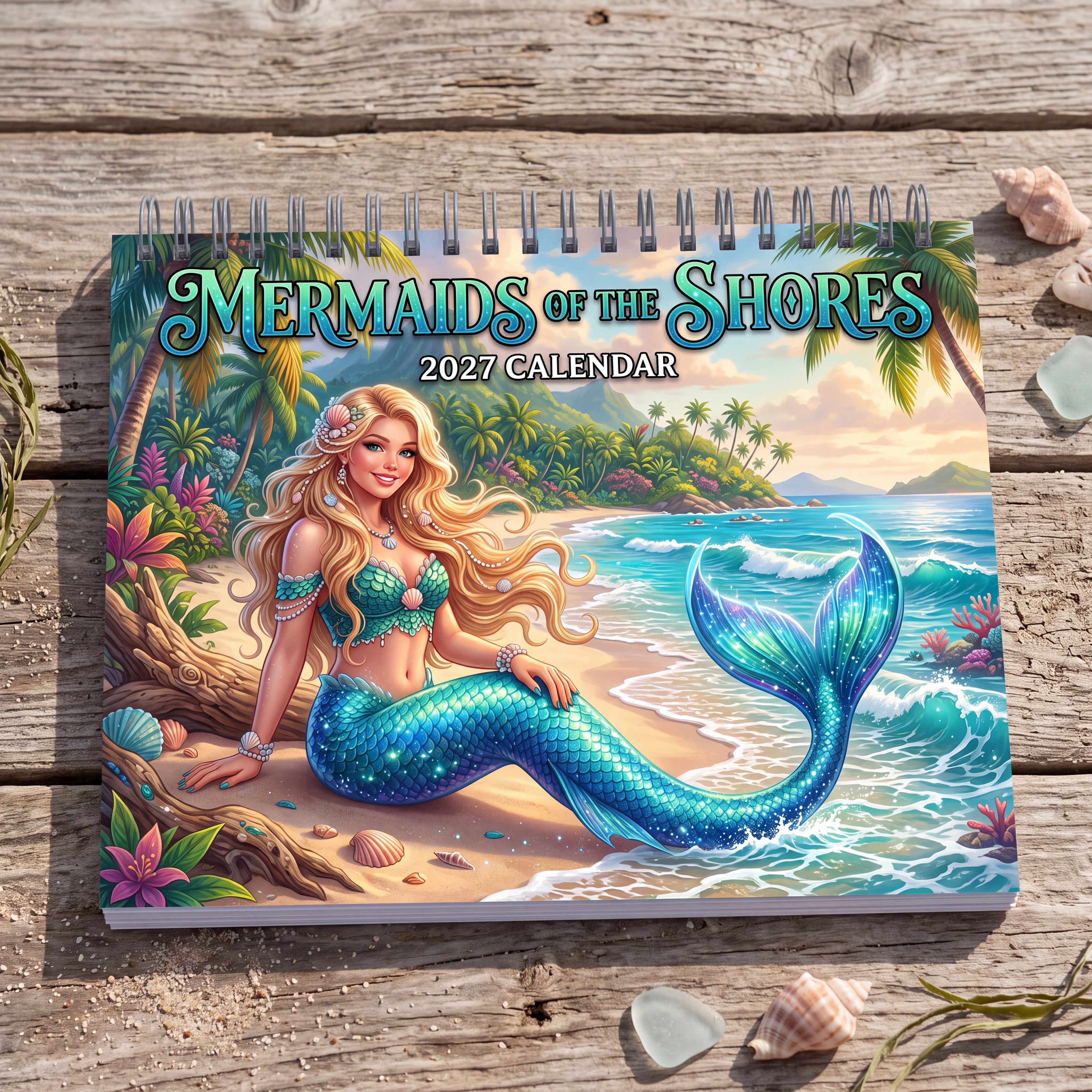 Mermaids of the Shores 2027 Wall Calendar – Fantasy Mermaid Art