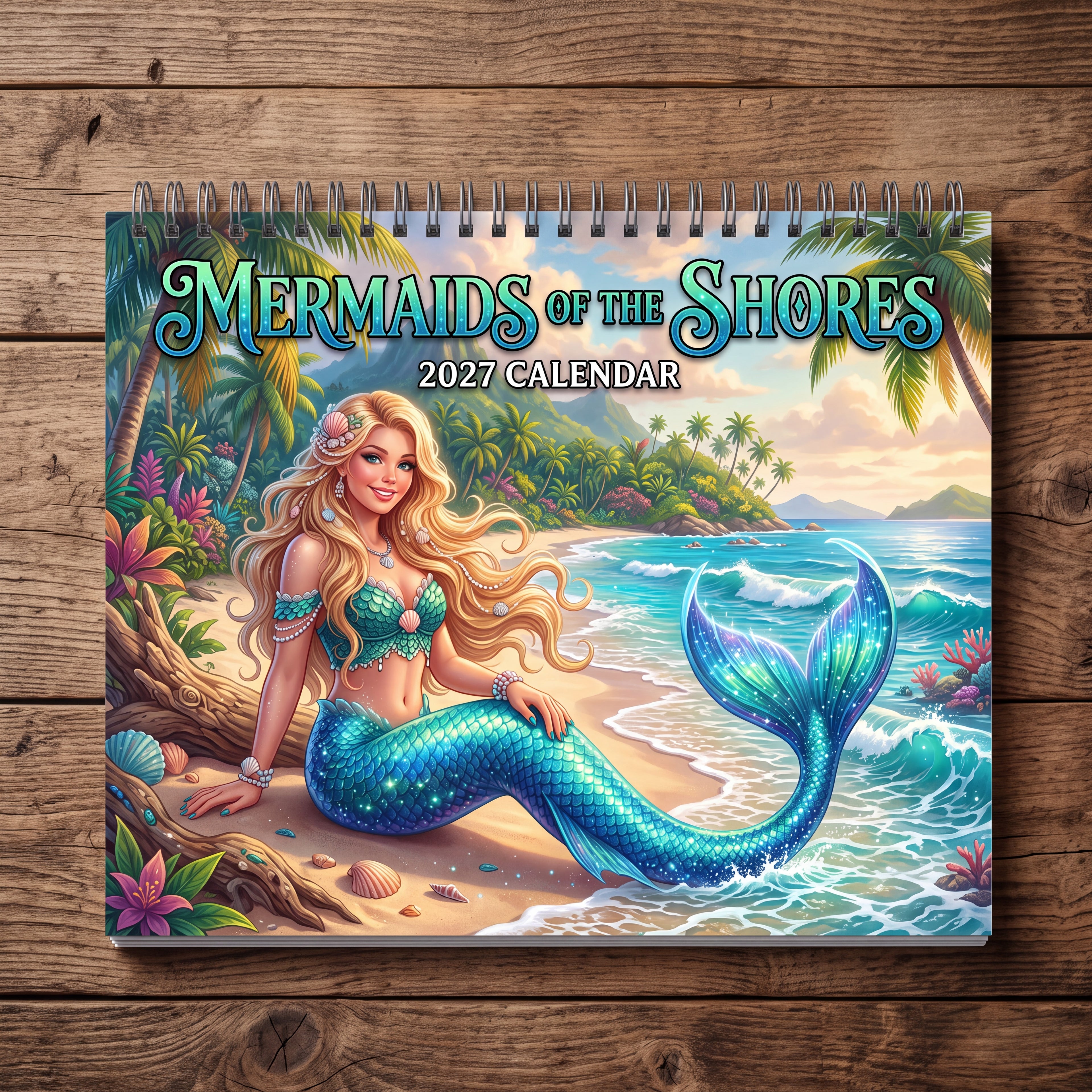 Mermaids of the Shores 2027 Wall Calendar – Fantasy Mermaid Art