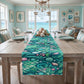 Ocean Mermaid Table Runner | Seashell & Starfish Coastal Dining Decor
