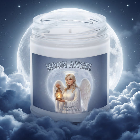 MOON ANGEL | Unscented Soy Candle | Angelic Woman