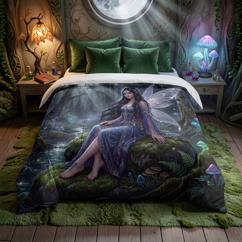 SUBLIMATION Moonlit Fairy Comforter | Enchanted Forest Fantasy Bedding Set