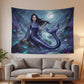 Moonlit Mermaid Tapestry | Dark Ocean Siren Wall Hanging