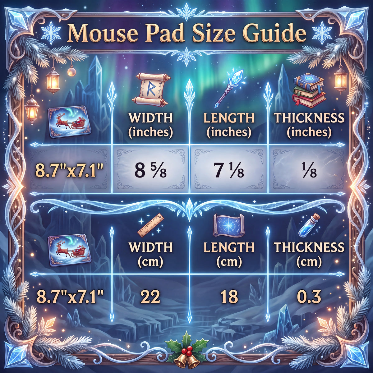 Christmas Village Mouse Pad - Winter Desk Decor