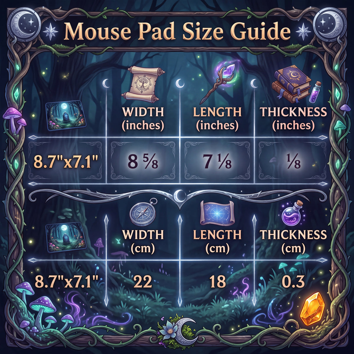 Moonlit Lantern Fae Mouse Pad | Gothic Fairycore Desk Decor
