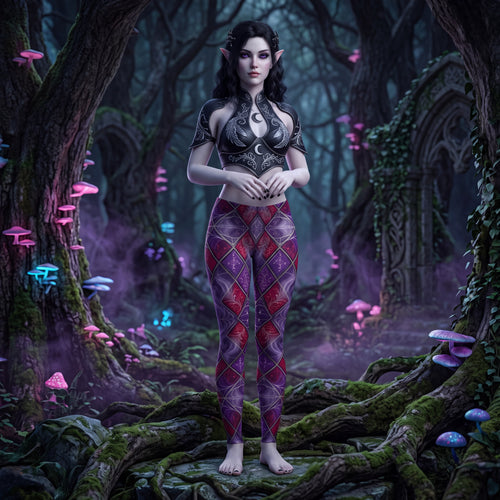 CUT-SEW Night Elf Leggings | Purple & Burgundy Dark Fantasy Elven Pants