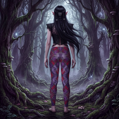 CUT-SEW Night Elf Leggings | Purple & Burgundy Dark Fantasy Elven Pants