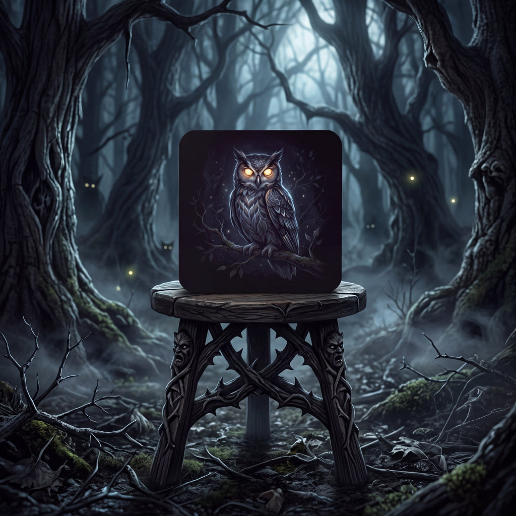 Owl Coaster – Spooky Halloween Drink Mat