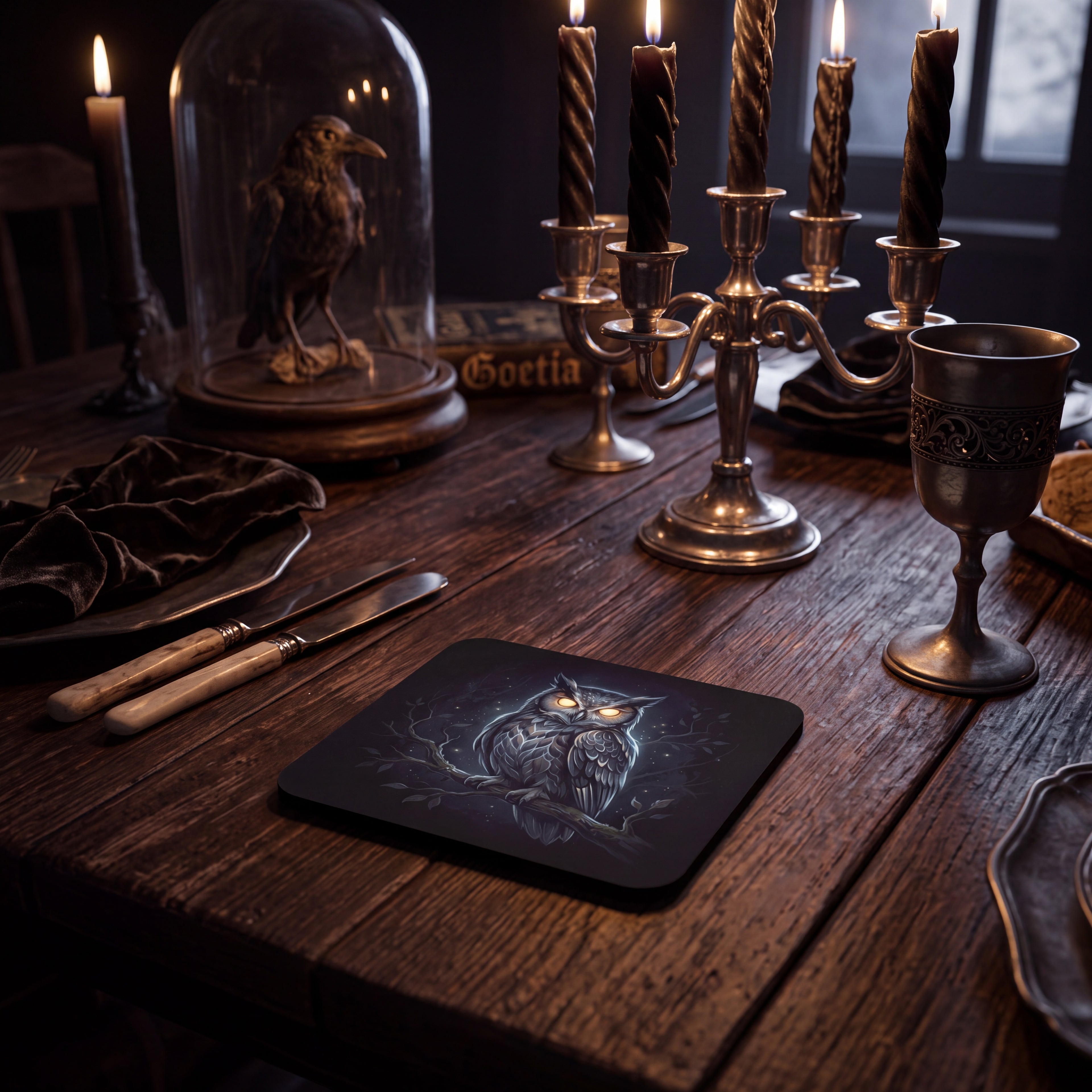 Owl Coaster – Spooky Halloween Drink Mat