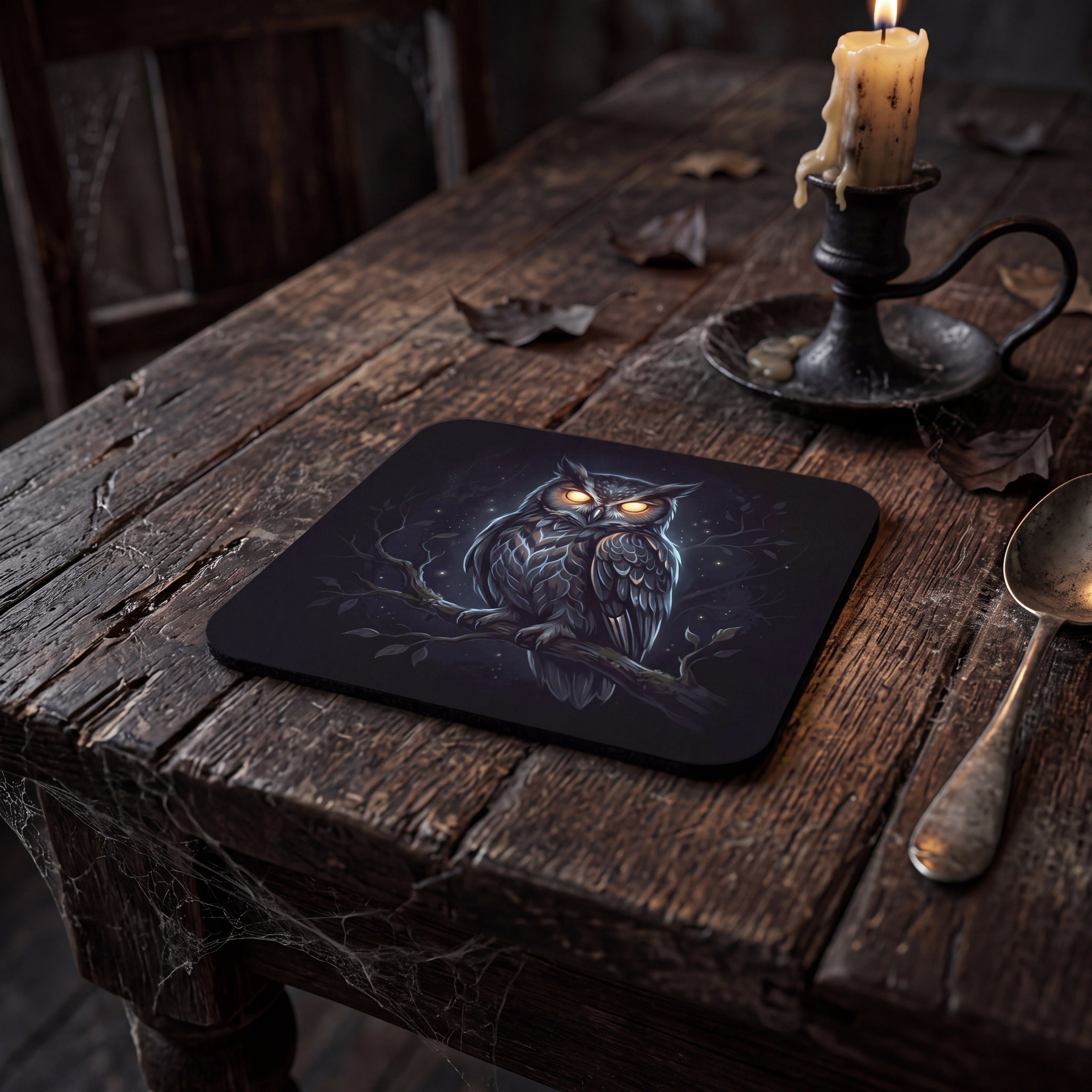 Owl Coaster – Spooky Halloween Drink Mat