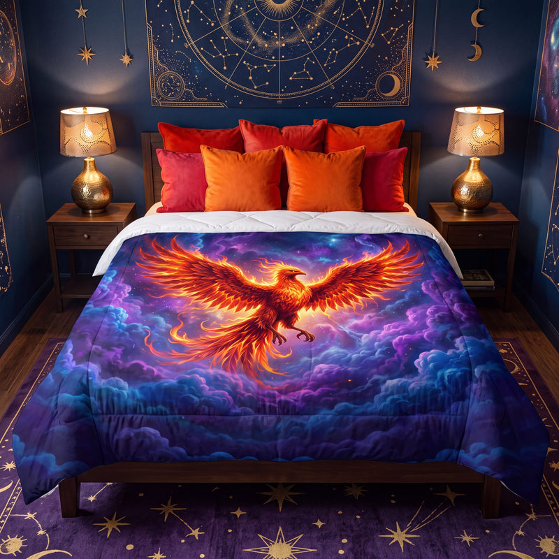 SUBLIMATION Celestial Phoenix Comforter | Dark Fantasy Mythology Bedding
