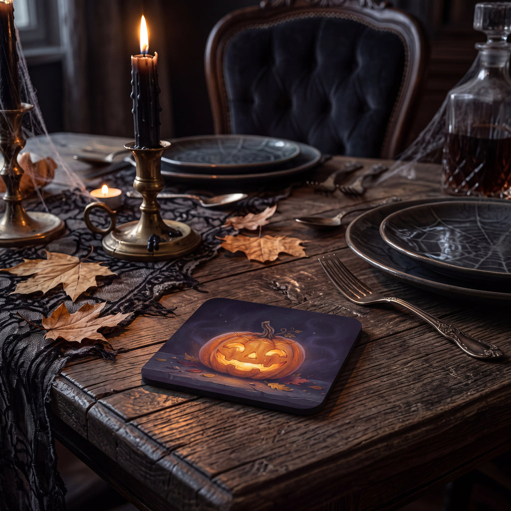 Jack-O’-Lantern Coaster – Spooky Halloween Drink Mat