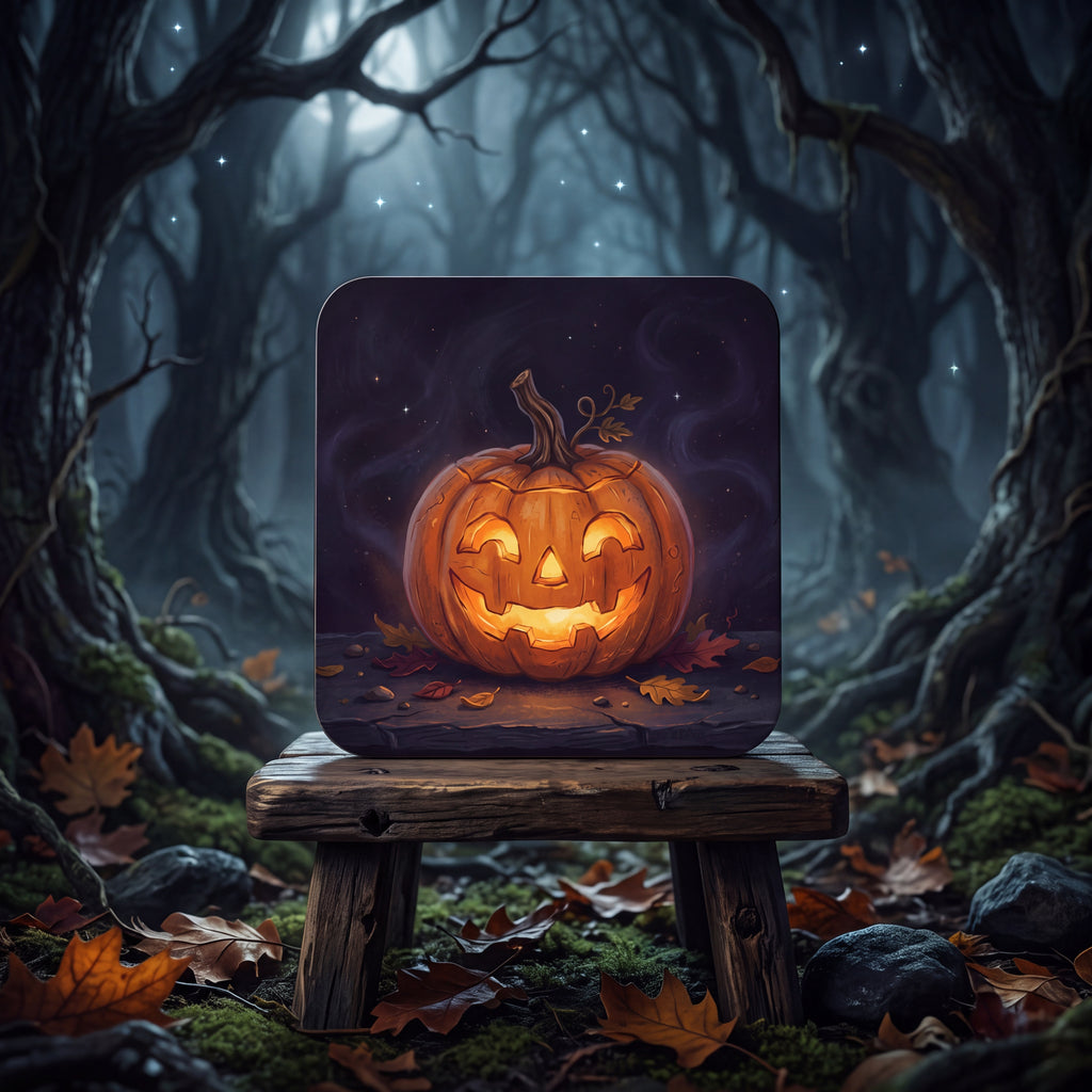 Jack-O’-Lantern Coaster – Spooky Halloween Drink Mat