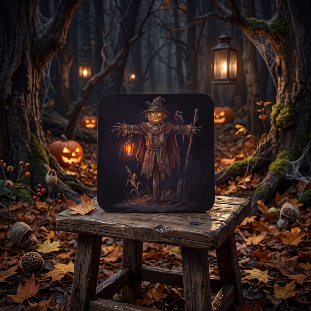 Scarecrow Coaster – Spooky Halloween Drink Mat