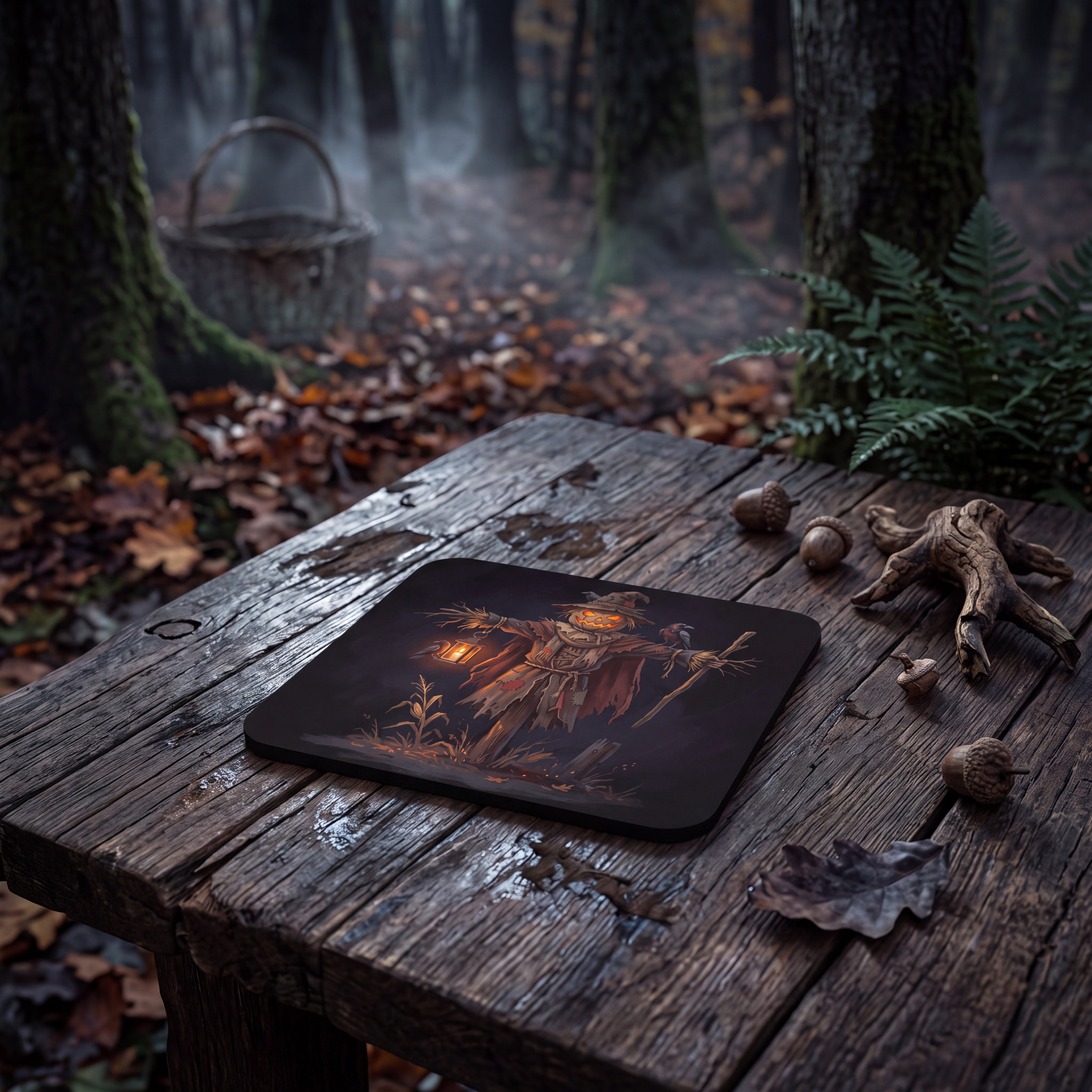 Scarecrow Coaster – Spooky Halloween Drink Mat