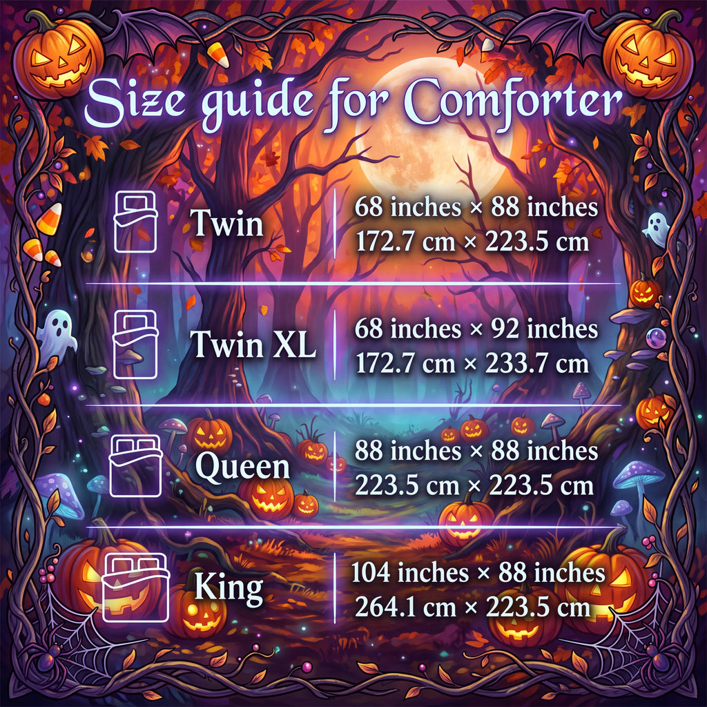 Halloween Comforter | Moonlit Forest Jack-o’-Lantern Bedding