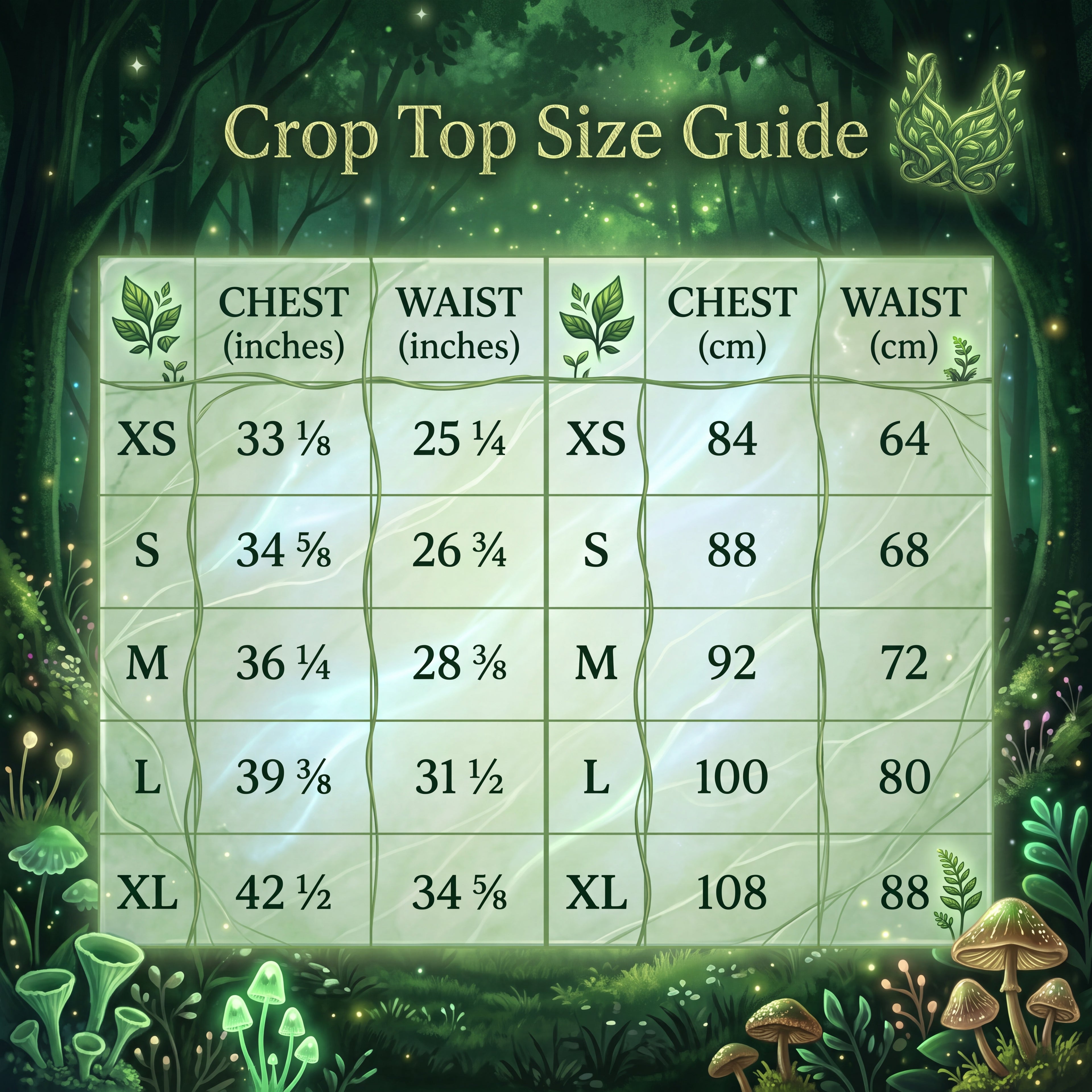 Forest Elf Crop Top | Magical Green Leaves