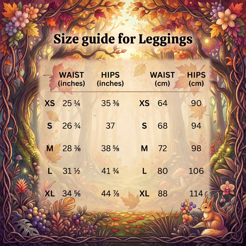 Fall Yoga Leggings | Autumn Leaves & Acorn Fantasy Print