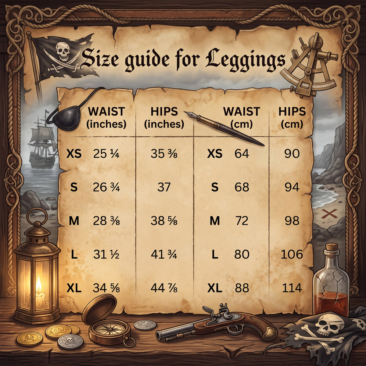 Pirate Yoga Leggings – Nautical Rope Rigging Fantasy Pants