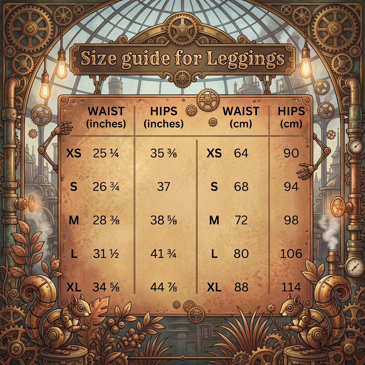 Fiery Clockwork Steampunk Yoga Leggings – Orange Gear Fantasy Activewear