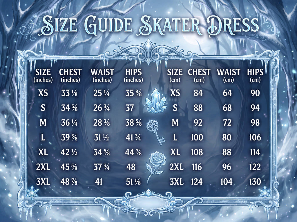 Winter Frost Skater Dress – Ice Blue Snowflake Fantasy Dress