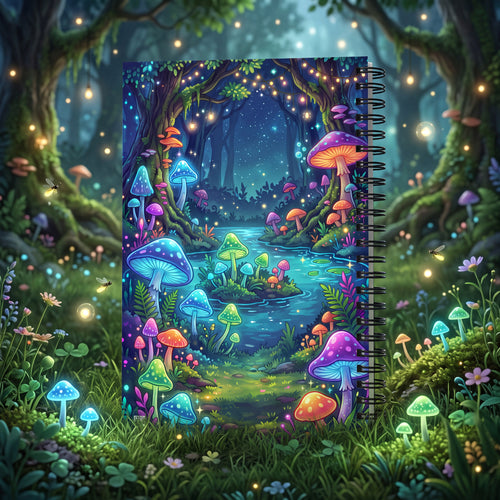 Slime Girl Scientist Spiral Notebook – Cute Fantasy | Kawaii Mushroom Forest Journal