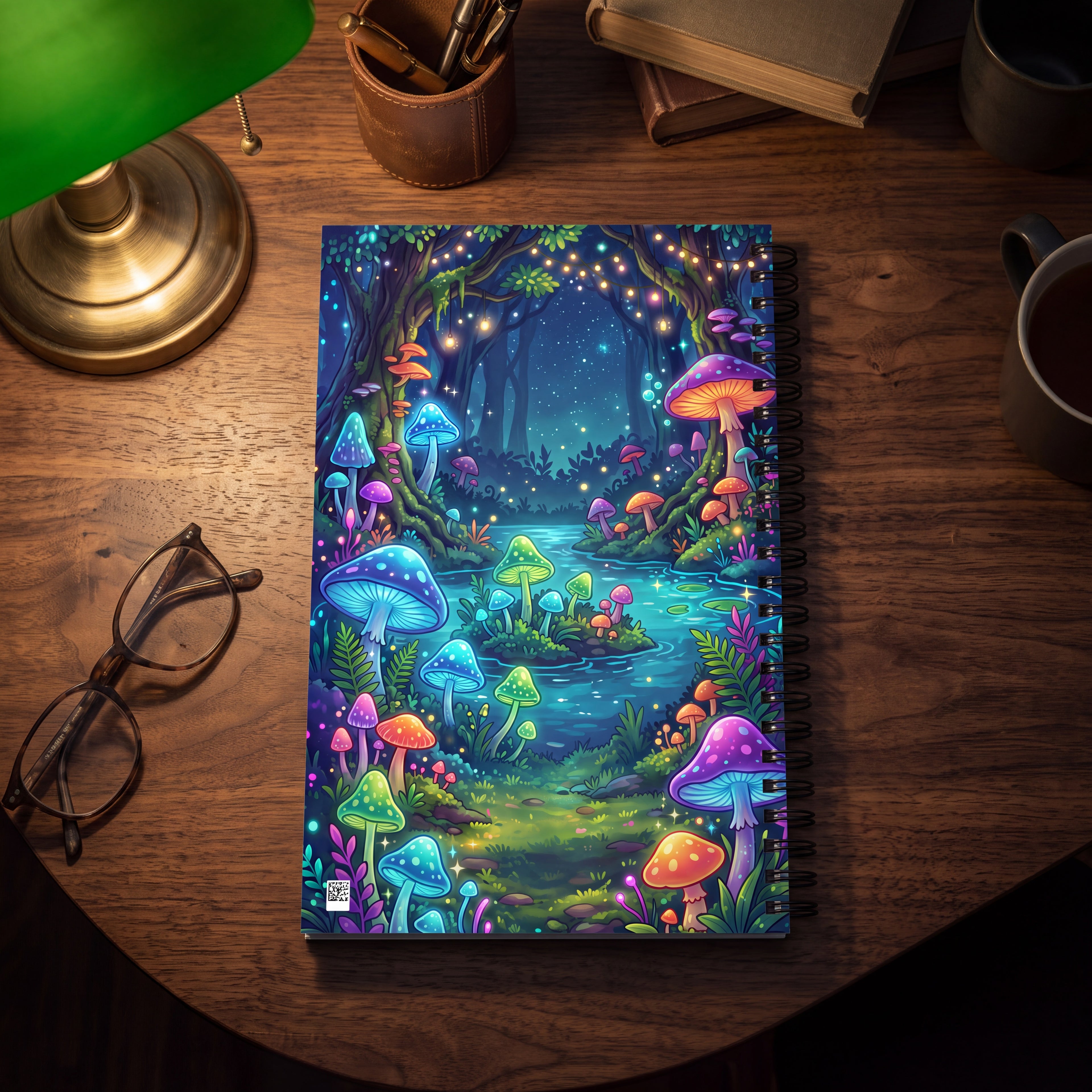 Slime Girl Scientist Spiral Notebook – Cute Fantasy | Kawaii Mushroom Forest Journal