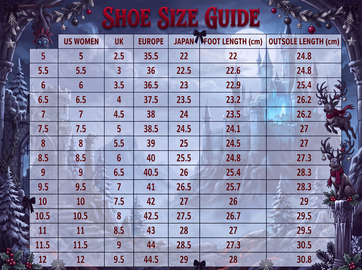 Women’s Gothic Christmas Reindeer Slip-On Shoes | Red & Black Gothmas Canvas Sneakers