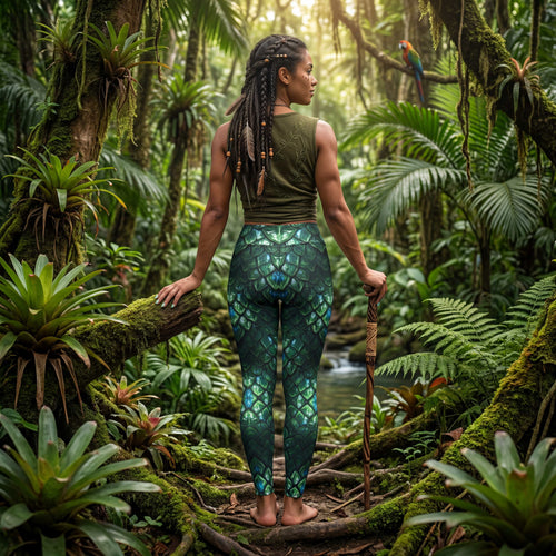 CUT-SEW Snake Yoga Leggings | Serpent Scales Fantasy | High-Waisted Activewear