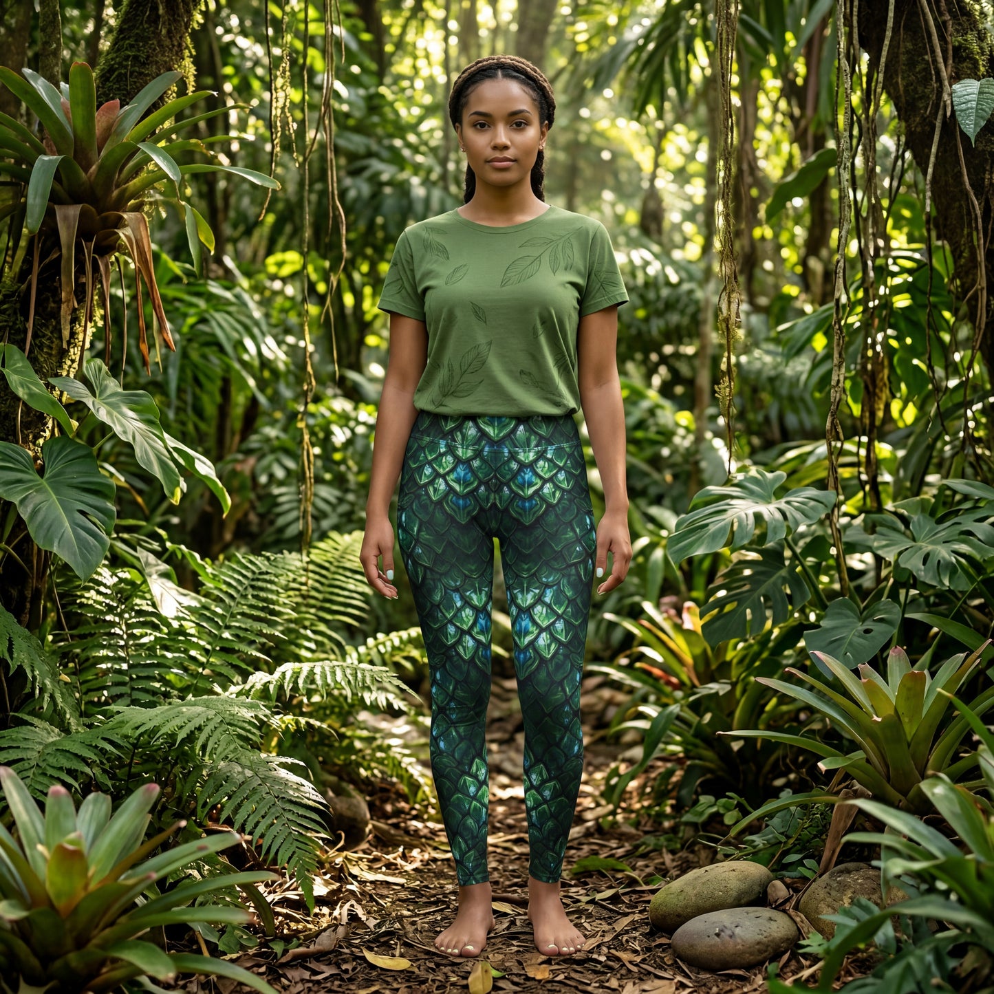 Snake Yoga Leggings | Serpent Scales Fantasy | High-Waisted Activewear