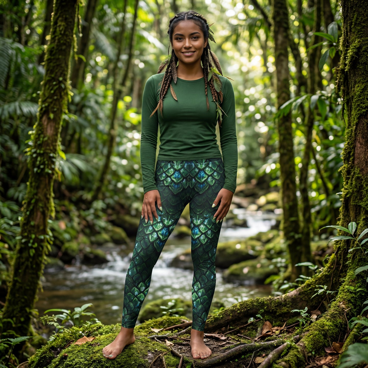 Snake Yoga Leggings | Serpent Scales Fantasy | High-Waisted Activewear