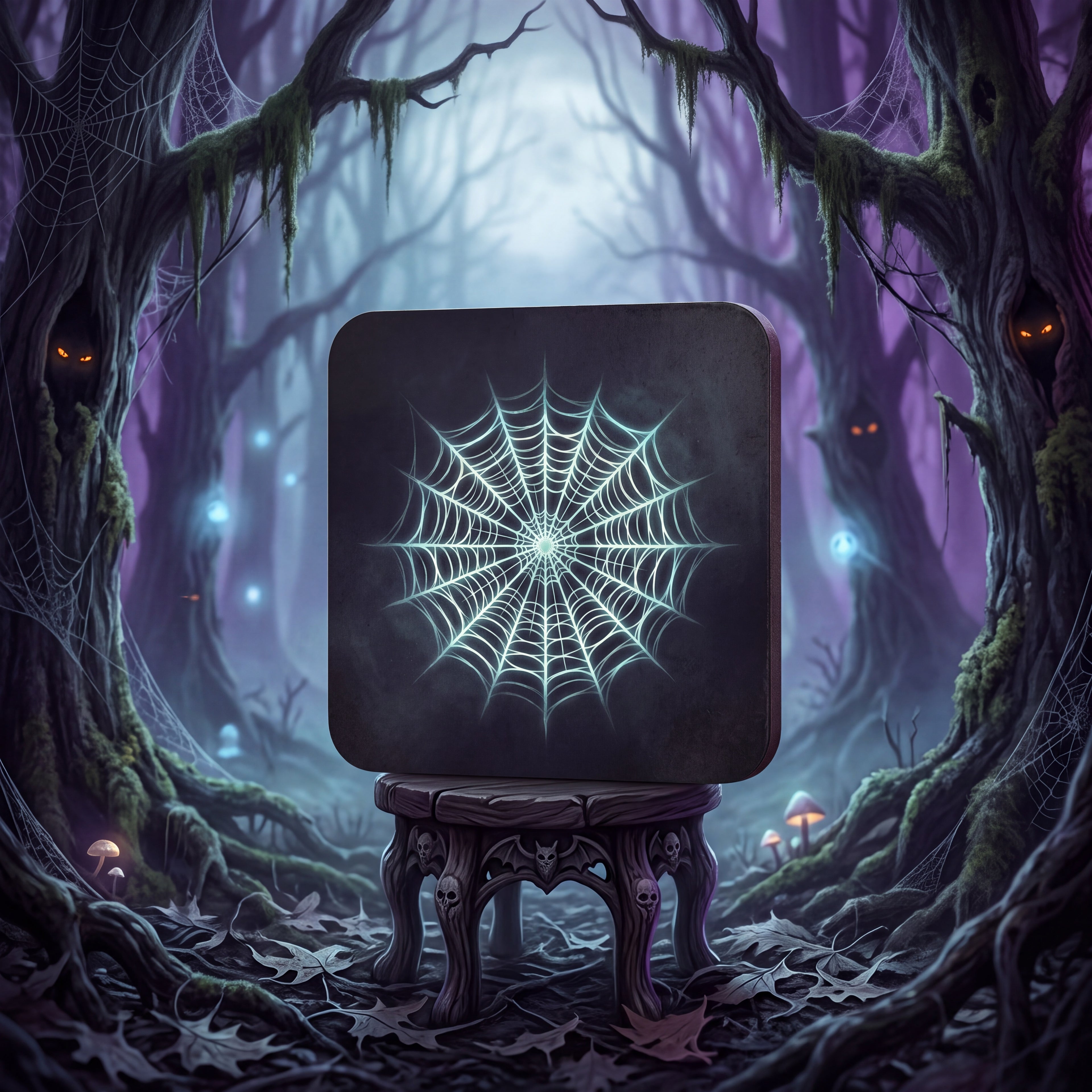 Spiderweb Coaster – Spooky Halloween Drink Mat