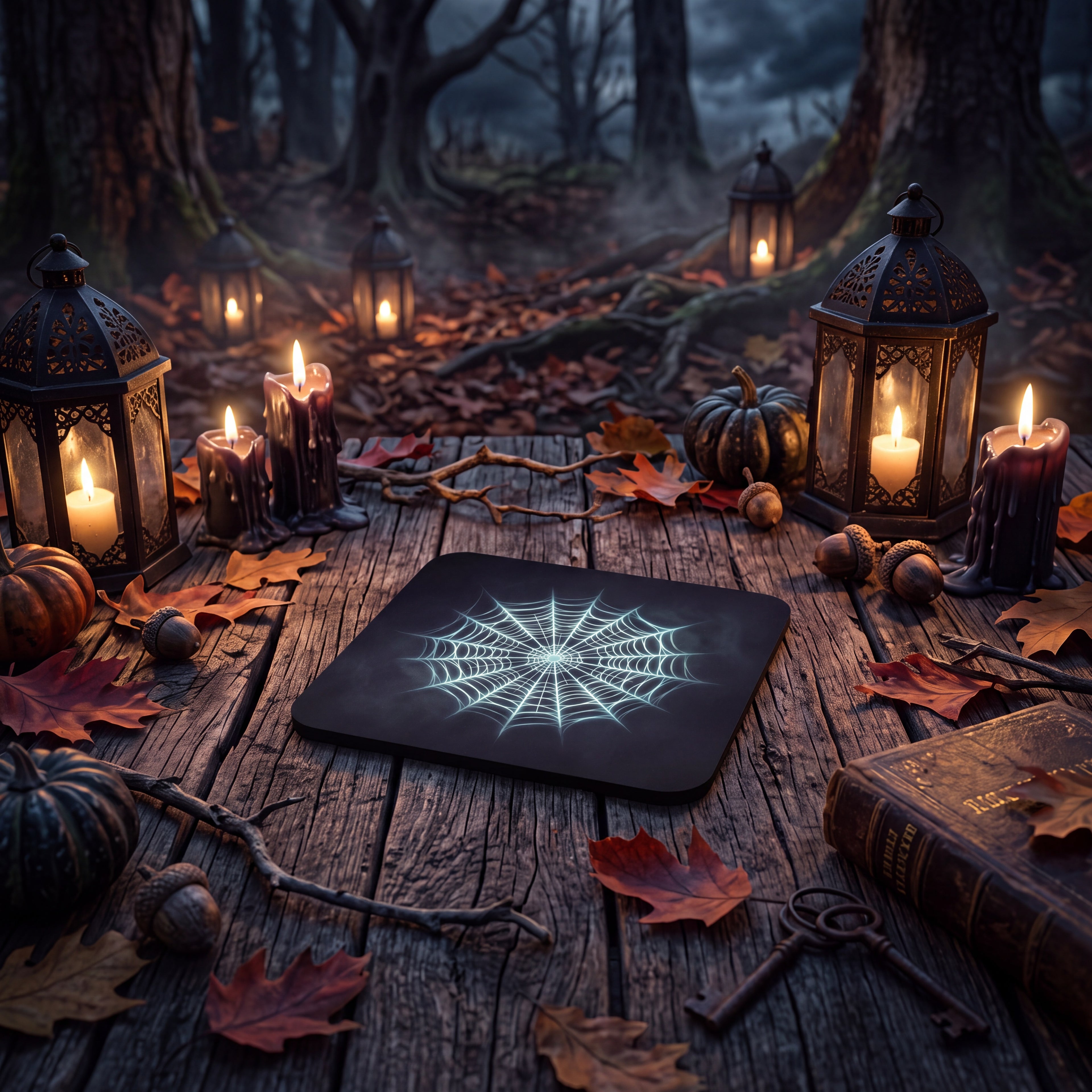 Spiderweb Coaster – Spooky Halloween Drink Mat